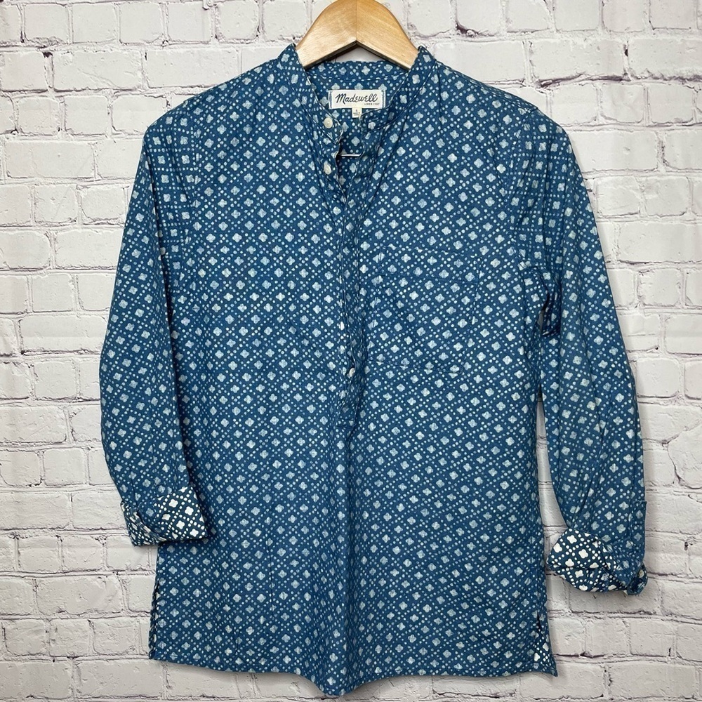 Madewell Chambray Long Sleeve Top size Small